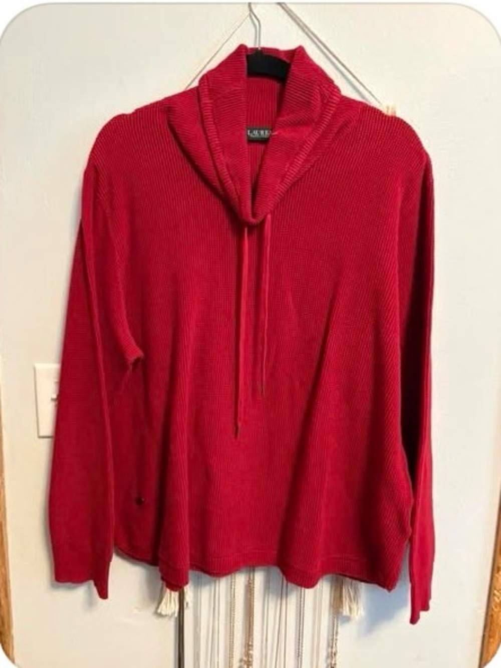 Lauren Ralph Lauren Red Cowl Neck Pullover Sweater